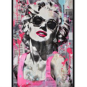 Instinct Style Iconic Star Marilyn Monroe Retro Glam Framed Canvas Wall Decor